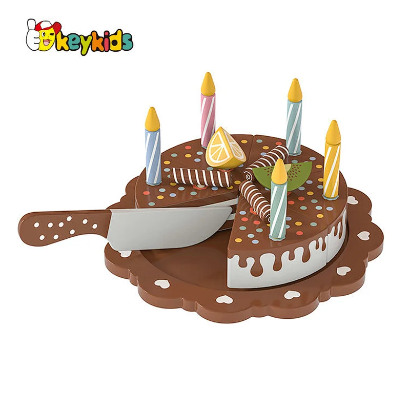 Hot Selling Pretend Play Food Model DIY Wooden Cutting Cake Toy For Kids W10D681