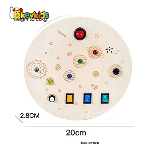 Customize kids Montessori board wooden sensory switch toy with led light sounds W12D458