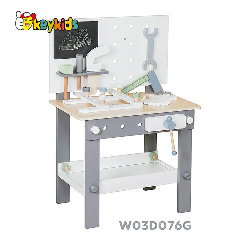 New Design Pretend Play Tool Kit Toys Simulation Wooden Tool Bench For Kids W03D076