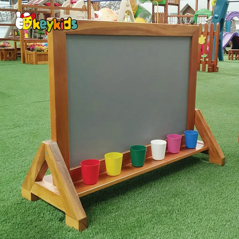 High quality kids double sided wooden large drawing board with stand W12B247