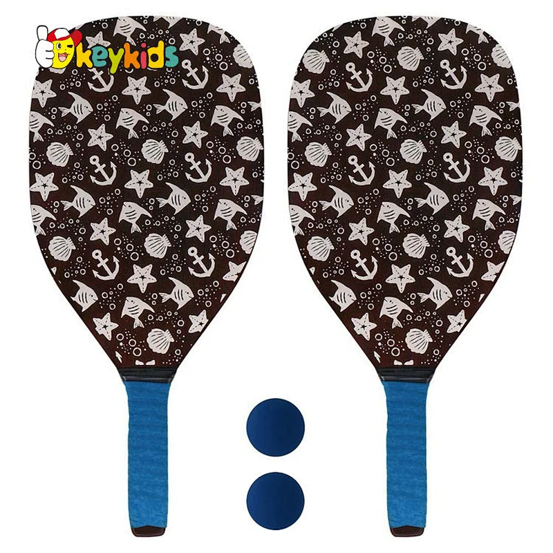 Customized lightweight non-slip wooden pickleball paddle set for indoor outdoor W01C004