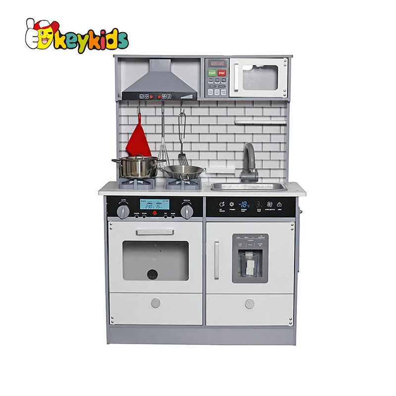 2023 New update cheap wooden pink toy kitchen for kids W10C404I