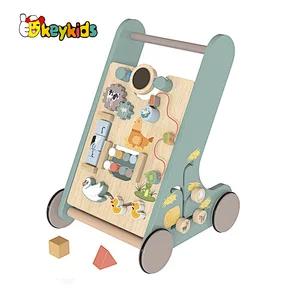 New design educational activity play wooden walking push toy for toddlers W16E210