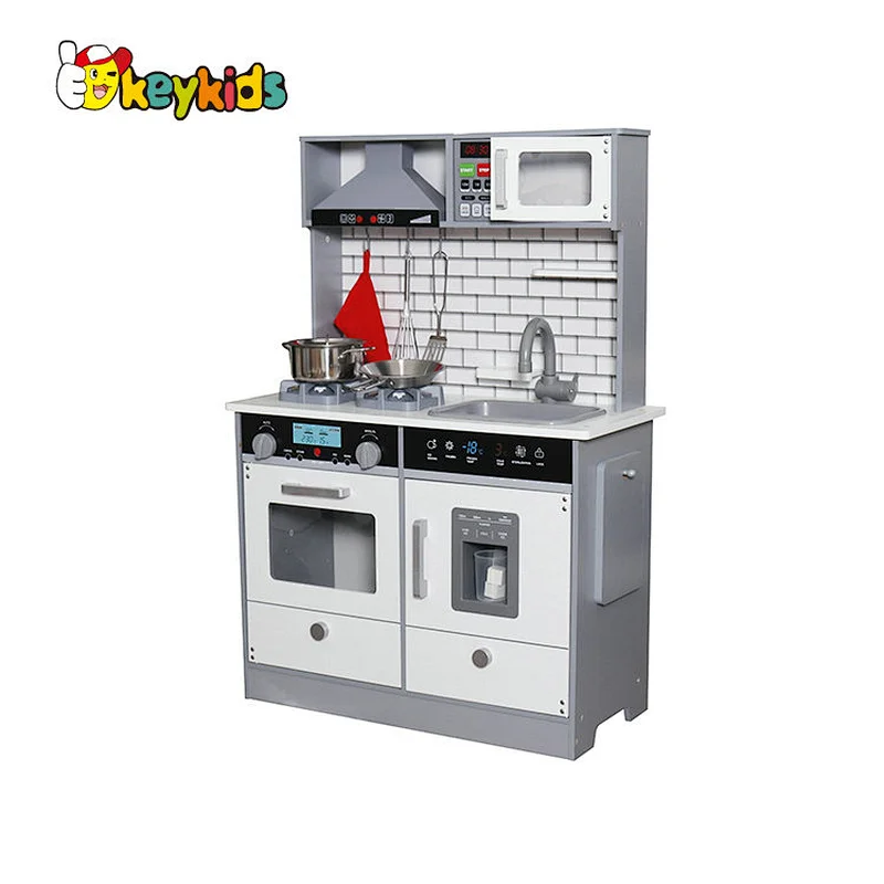 2023 New Upgrade stove wooden toy kitchen with lights and sounds W10C493K