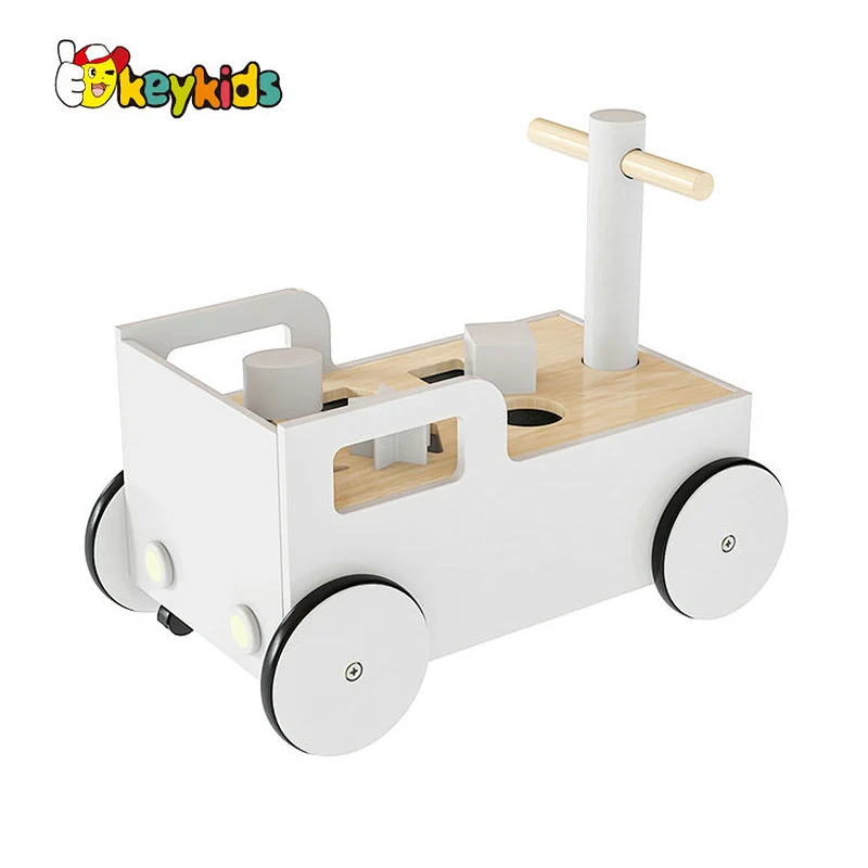 Wholesale Educational Shape Sorting Wooden Baby Walker With Blocks W16E208