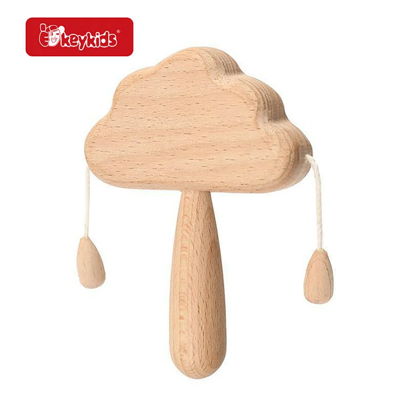 Wholesale Educational Musical Instrument Beech Wooden Maracas Toy For Kids W07I199