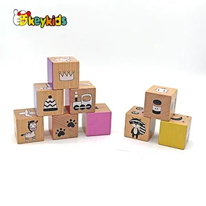 Newly Designed Baby Children Kids Educational Stack Toys Colorful Wooden Blocks Toy For Sale W13A287