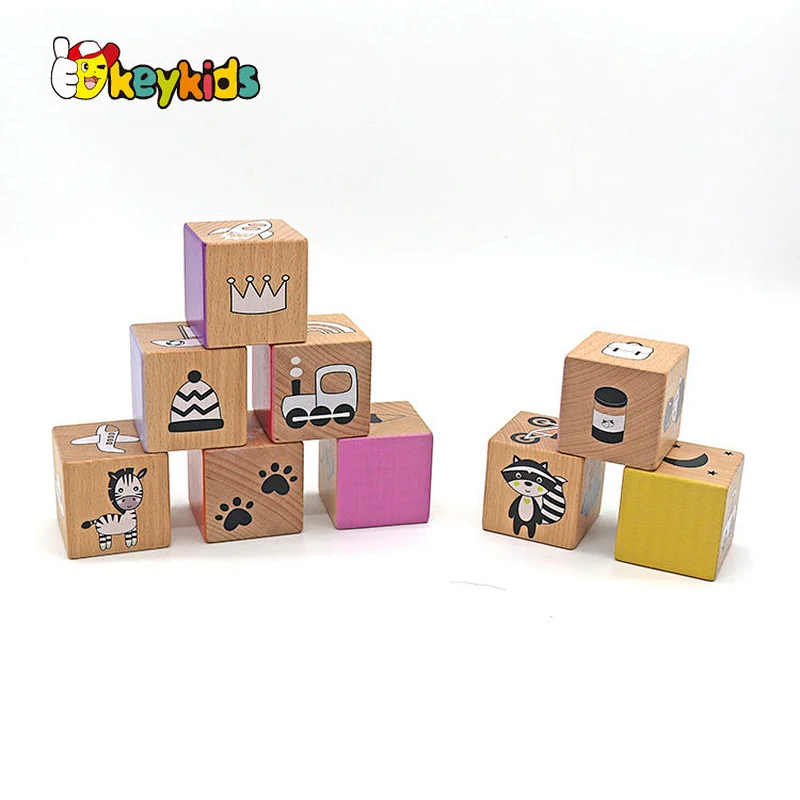 Newly Designed Baby Children Kids Educational Stack Toys Colorful Wooden Blocks Toy For Sale W13A287