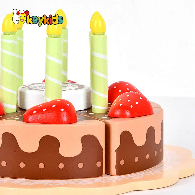 New arrivals role play simulation wooden toy chocolate cake for kids W10B456