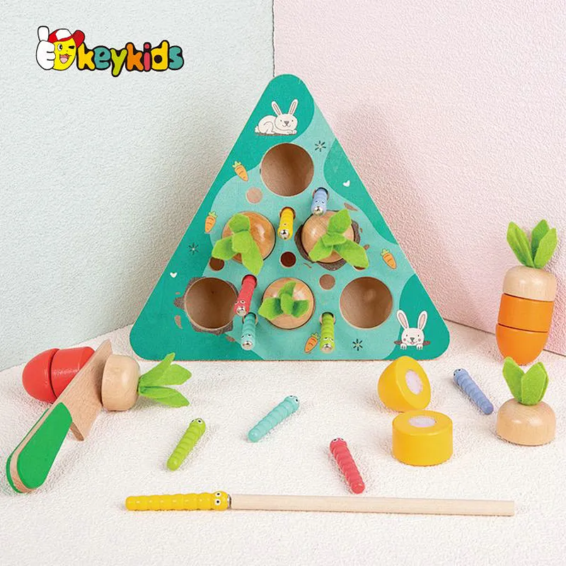 wholesale Montessori Harvest plant wooden carrot toy for children W10B423
