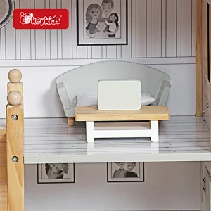 High Quality Kids Pretend Play Simulation Wooden Dollhouse With Furnitures W06A533