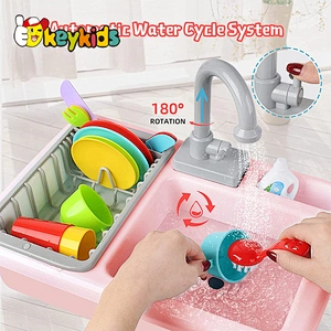 3-in-1 Water & Sand Activity Play Bench Set Kids Outdoor Wood Picnic Table and Chair with Umbrella W10D534