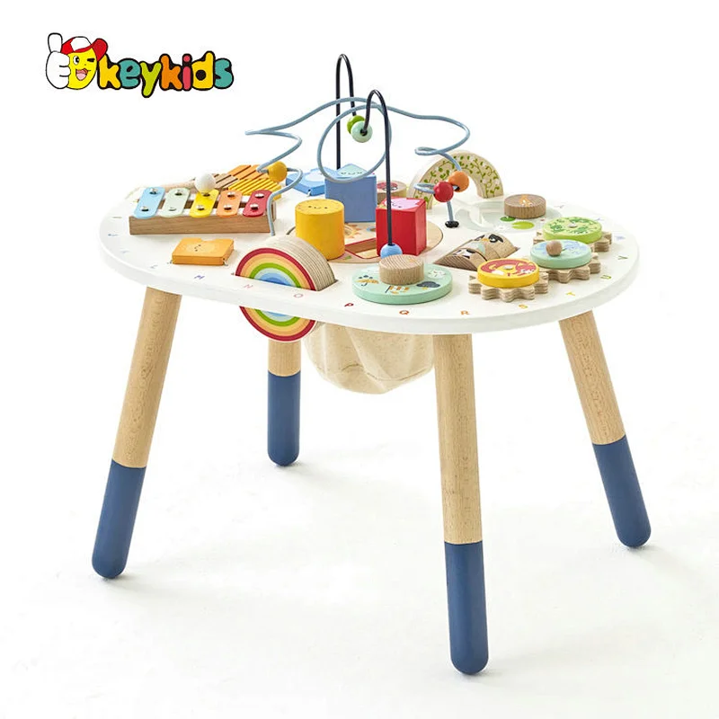 High Quality Multifunction Educational Toy Wooden Activity Table For Kids W12D481