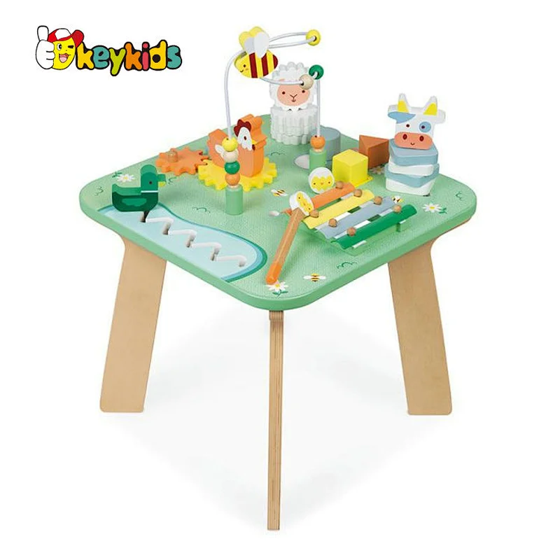 Montessori Sensory Educational Toy Wooden Activity Learning Table For Kids W12D482