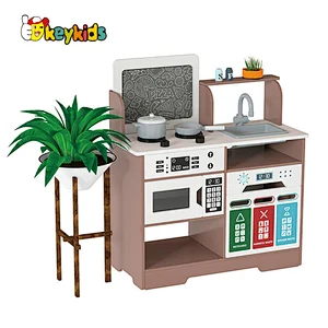 New Released Educational Cooking Game Wooden Kitchen Set Toy For Kids W10C783