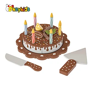 Hot Selling Pretend Play Food Model DIY Wooden Cutting Cake Toy For Kids W10D681