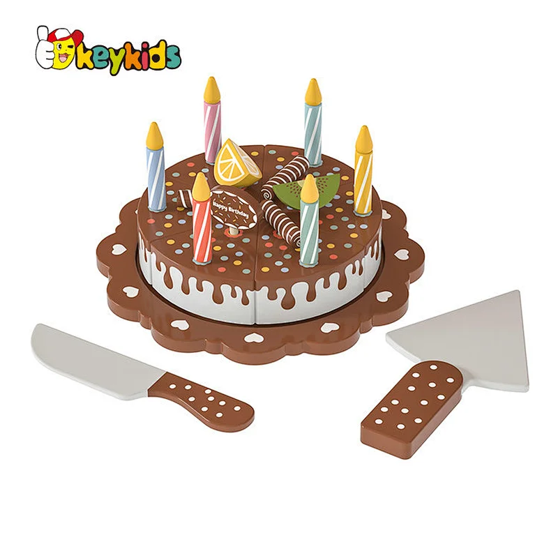 Hot Selling Pretend Play Food Model DIY Wooden Cutting Cake Toy For Kids W10D681