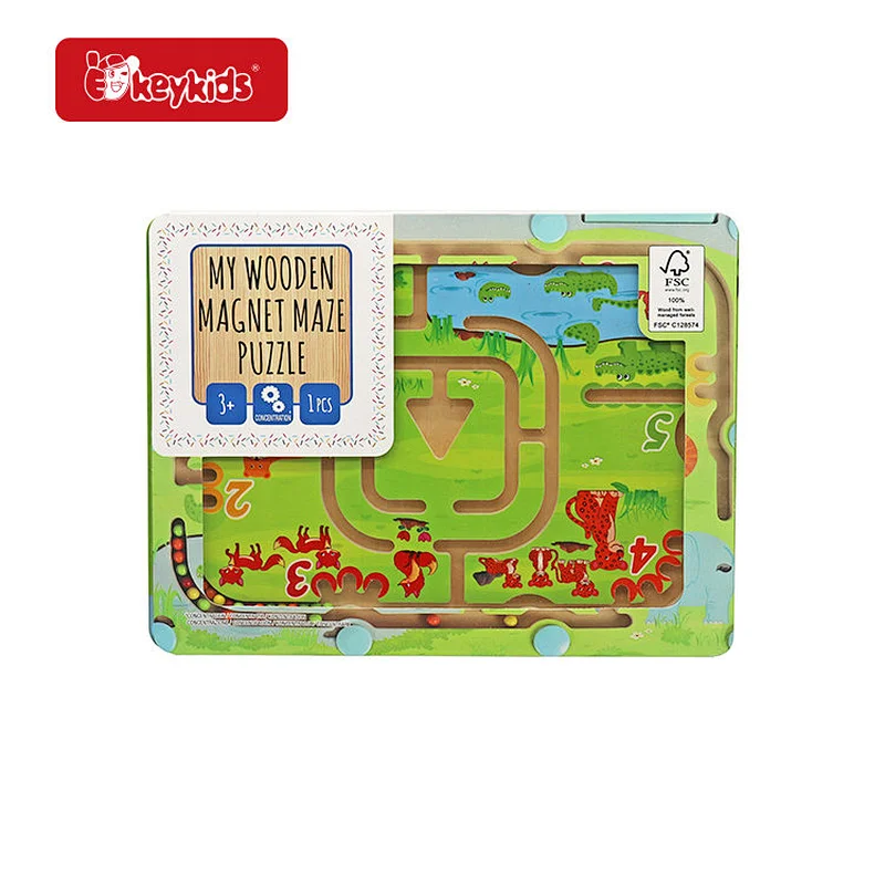 Montessori Educational Beads Game Wooden Magnetic Maze Toy For Kids W11H109