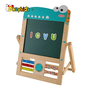 Preschool erasable magnetic wooden sketch board toy for kids W12B240