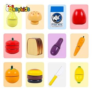 New arrivals role play simulation wooden cutting food toys for kids W10B457