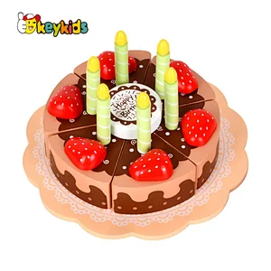 New arrivals role play simulation wooden toy chocolate cake for kids W10B456