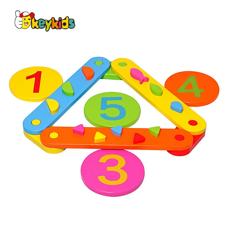 Kids Sensory Integration Educational Toy Colorful Wooden Balance Beam Set W01D185