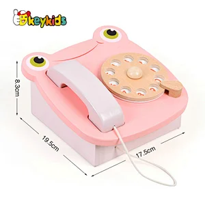 Top sale simulation play wooden telephone toy for kids W10D527