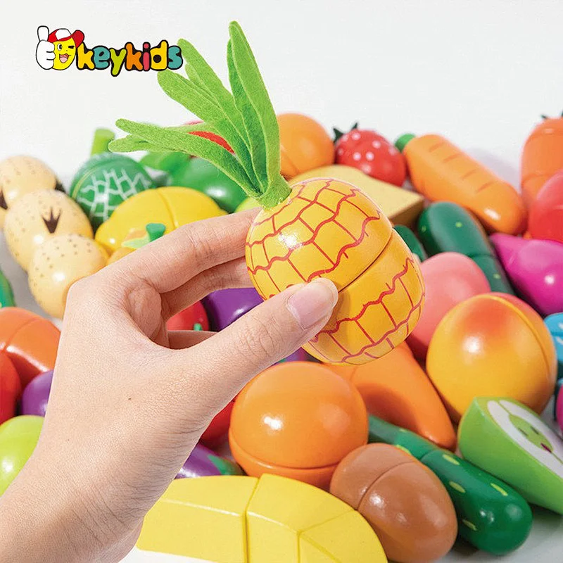 Most Popular Simulation Play wooden cutting fruits and vegetables toys for children W10B468