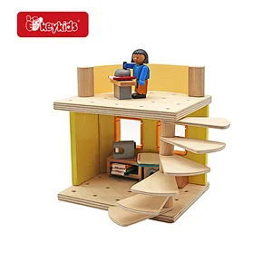 Popular Pretend Role Play Miniature 2 Floors Wooden Dollhouse For Kids W06A532