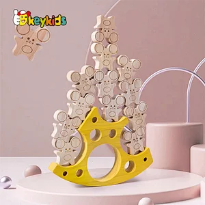 Montessori Balancing Game Mouse and Cheese Wooden Stacking Blocks For Kids W13D404