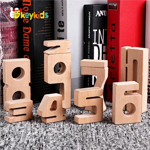 Montessori educational wooden stacking number block for kids W13D401