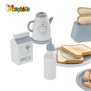 Hot sale pretend play cooking wooden toy breakfast set for children W10B466