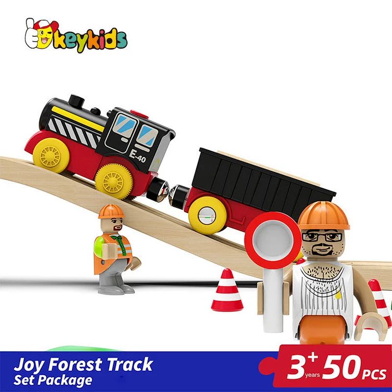 Educational classic railway toys 50 pcs wooden train tracks for kids W04C241