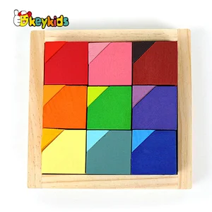 Early Educational Coloful Corner Stone Blocks Wooden Stacking Toy For Kids W11D024