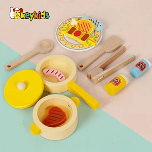 Simulation kids role playing game wooden toy kitchen with bbq W10C757