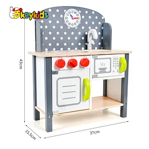 Simulation role playing cooking wooden toy kitchen set for kids W10C755