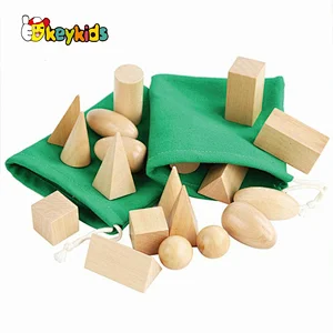 Customize montessori shapes wooden geometric block set for kids W13E243