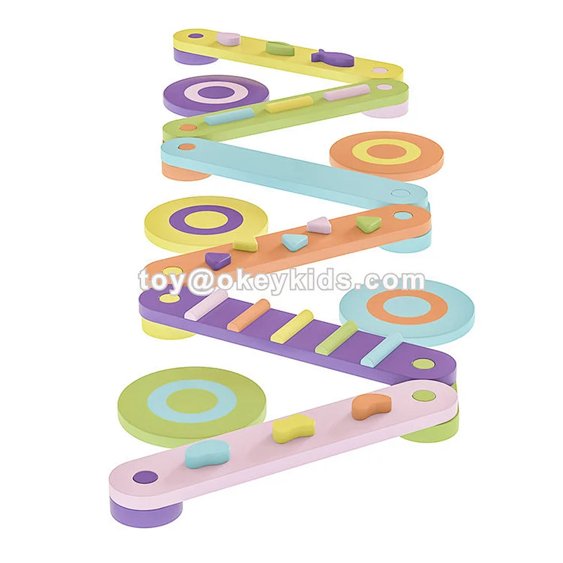 Montessori Indoor Foldable Wooden Balance Beam Stepping Stones For Kids W01D185B