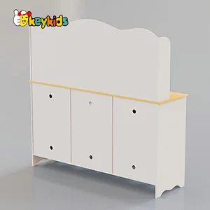 New released kids cooking pretend play wooden kitchen toy with running water W10C806