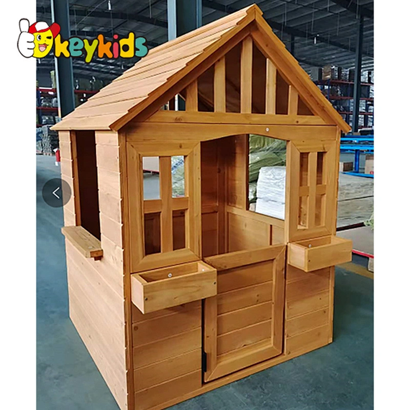 High Quality Outdoor Backyard Playground Modern Wooden Playhouse For Kids W01D210