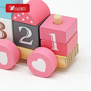 Customize Educational Blocks Set Colorful Wooden Stacking Train Toy For Kids W04A607