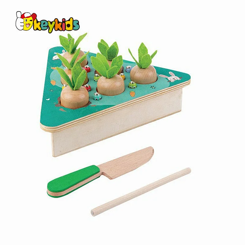 wholesale Montessori Harvest plant wooden carrot toy for children W10B423