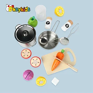 wholesale cheap children wooden play kitchen with ice maker W10C859