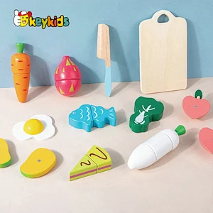 Most Popular Simulation Play wooden cutting fruits and vegetables toys for children W10B468
