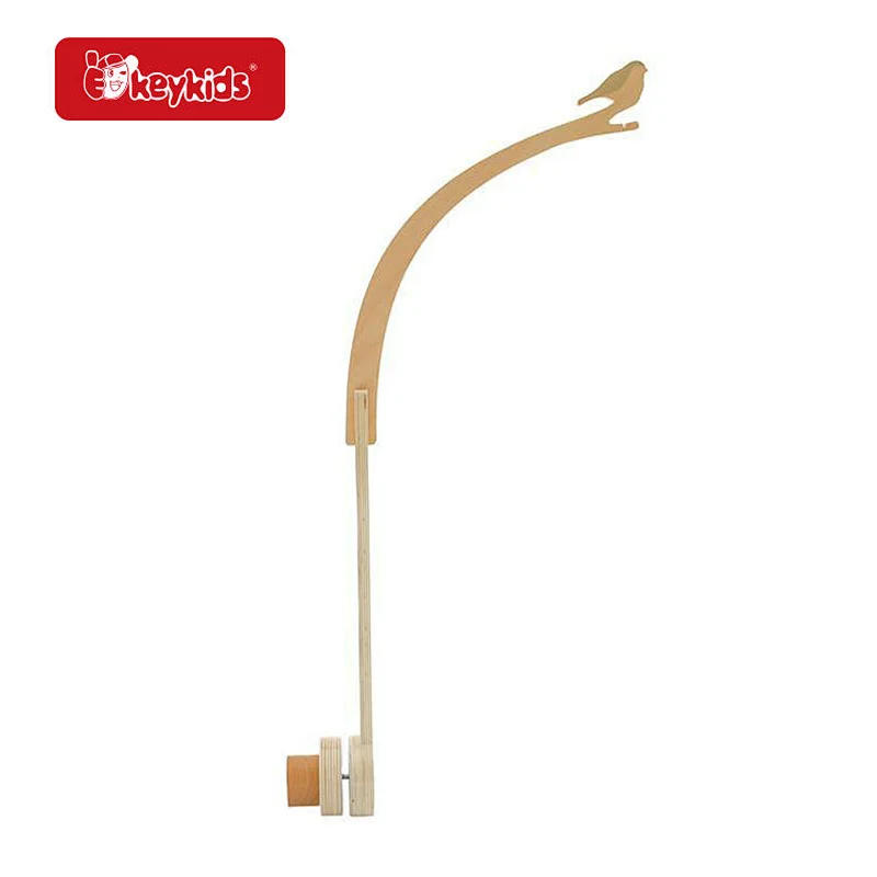 Eco-friendly Baby Mobile Frame Wooden Bird Bed Bell Holder For Bedroom W08K372
