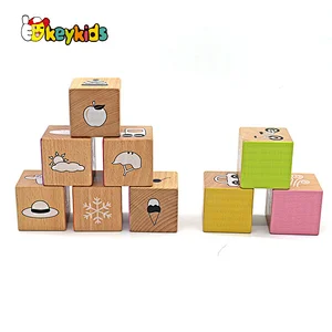 Newly Designed Baby Children Kids Educational Stack Toys Colorful Wooden Blocks Toy For Sale W13A287