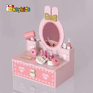 New hottest pink princess vanity wooden makeup table toy for girls W10D577