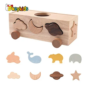 Educational STEM Geometric Toy Wooden Shape Sorter Car for Toddler W12D487