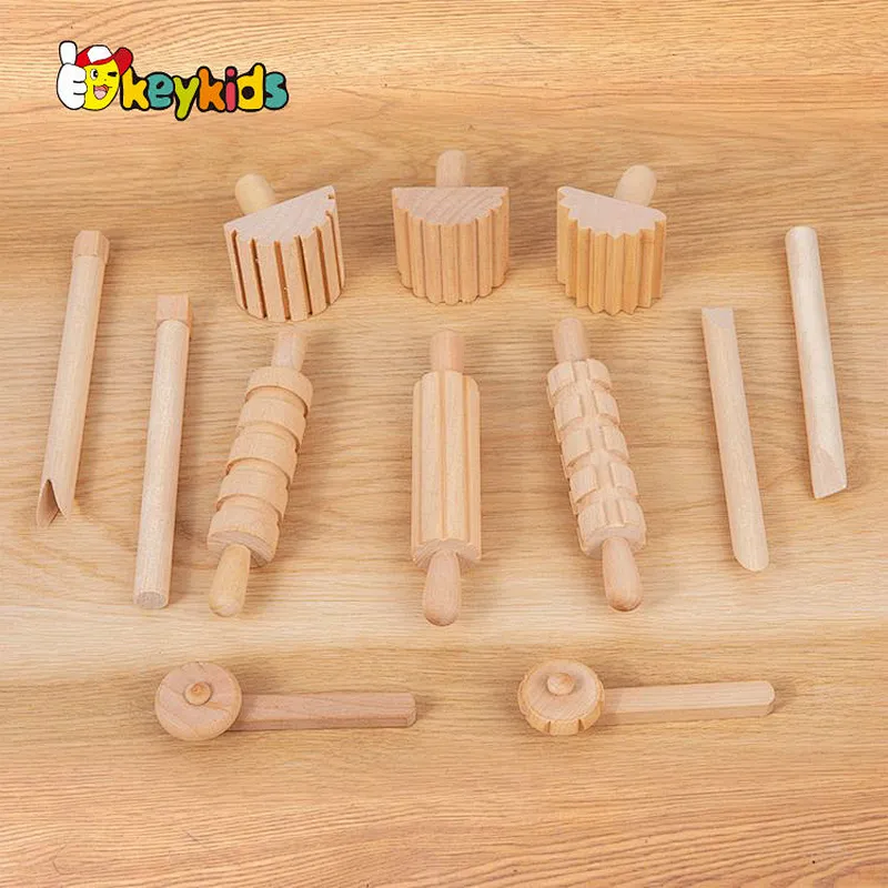 Kids arts crafts rolling pins wooden clay stamp for sale W10D630