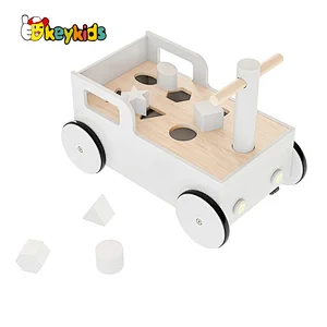 Wholesale Educational Shape Sorting Wooden Baby Walker With Blocks W16E208